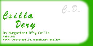 csilla dery business card